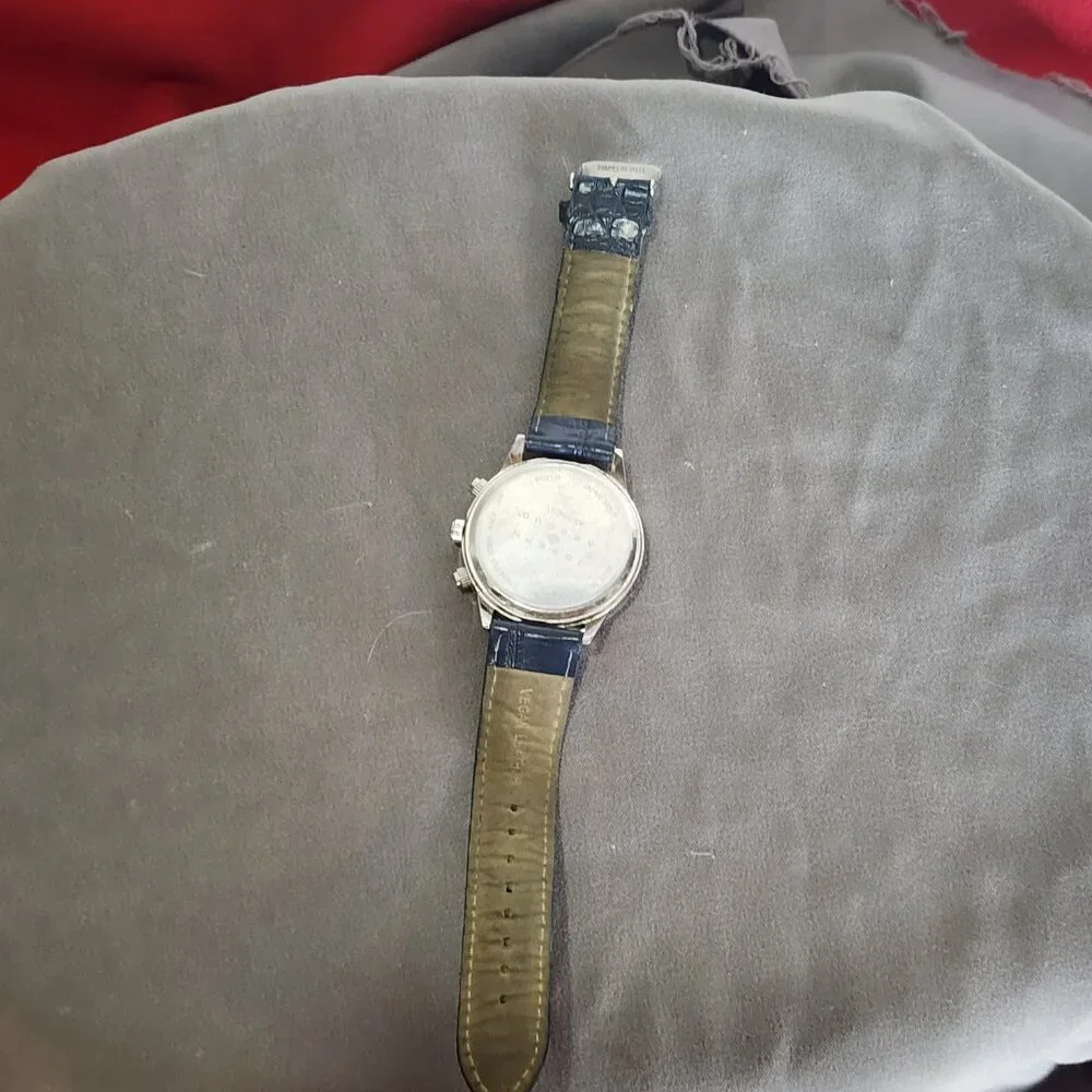 Joseph Abboud Navy Blue Three Dial Japan Movement AB/5042SV Vegan Leather Watch